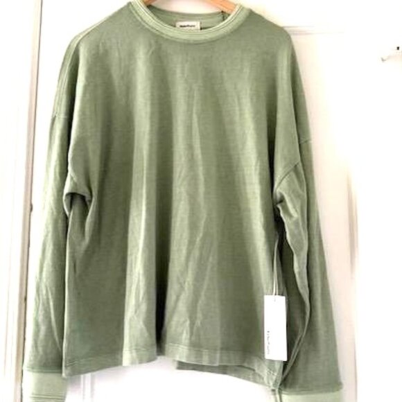 Richer Poorer Cotton Relaxed Tee Sweatshirt In Sage Normcore Minimalist - Picture 4 of 8